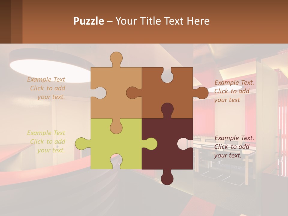 A Conference Room With A Table And Chairs PowerPoint Template