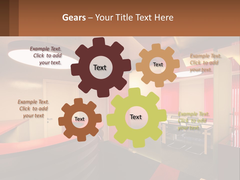 A Conference Room With A Table And Chairs PowerPoint Template