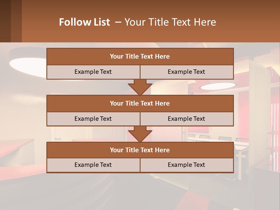 A Conference Room With A Table And Chairs PowerPoint Template