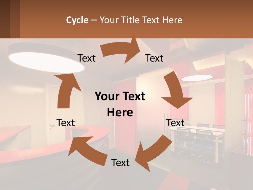 A Conference Room With A Table And Chairs PowerPoint Template