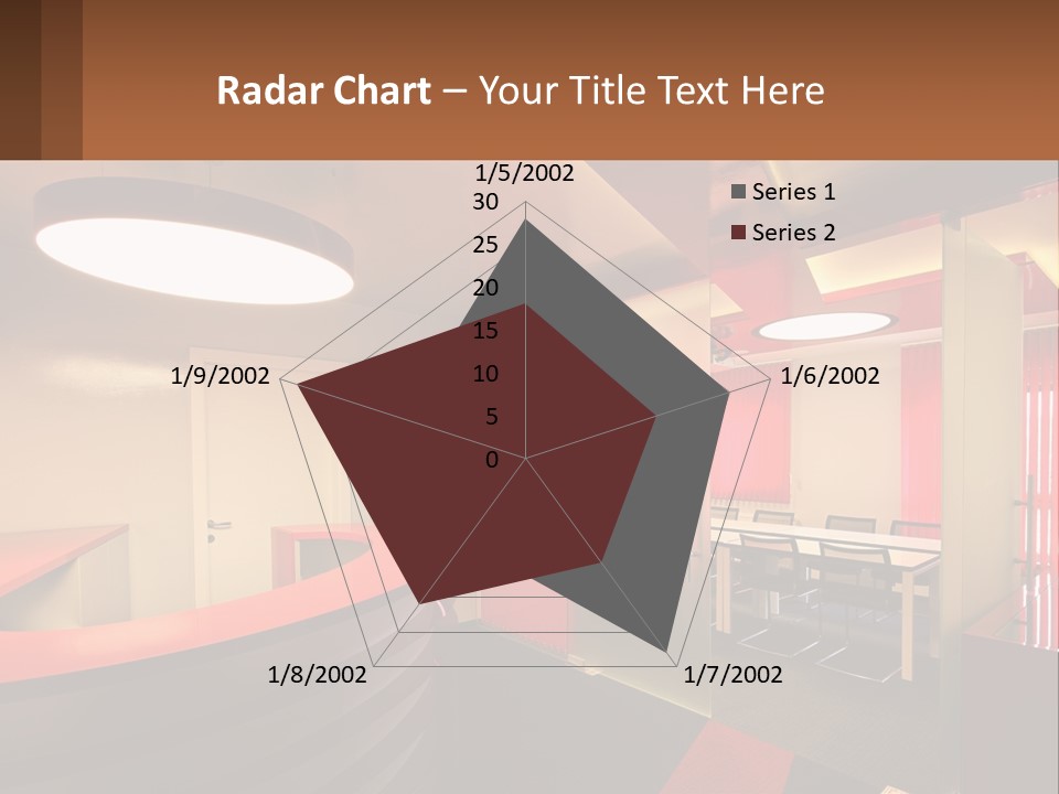 A Conference Room With A Table And Chairs PowerPoint Template