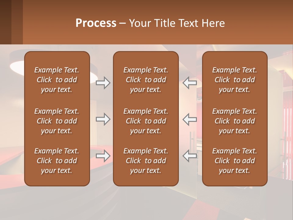 A Conference Room With A Table And Chairs PowerPoint Template