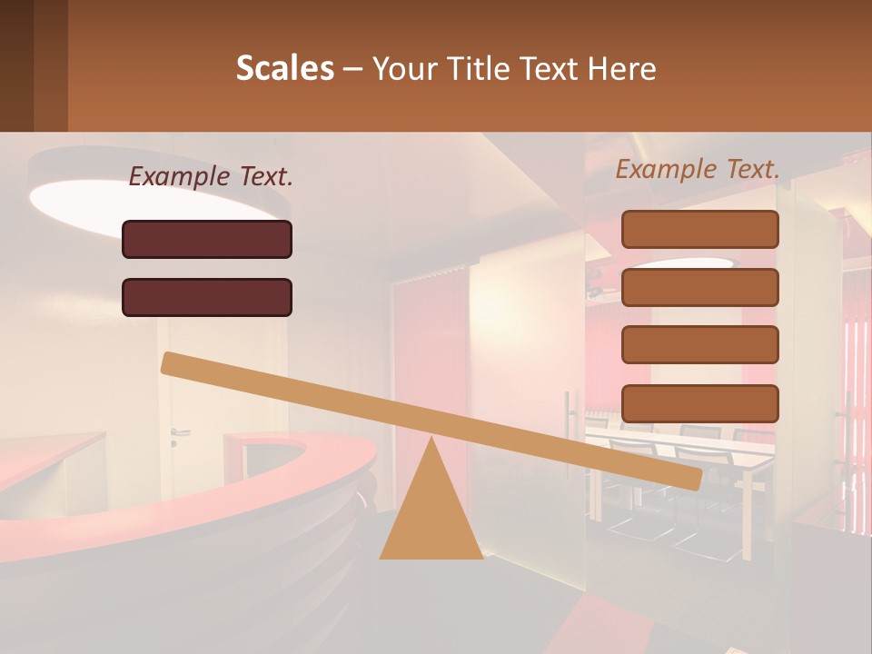 A Conference Room With A Table And Chairs PowerPoint Template