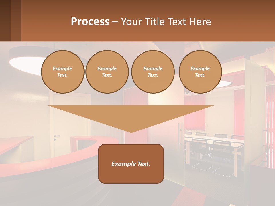 A Conference Room With A Table And Chairs PowerPoint Template