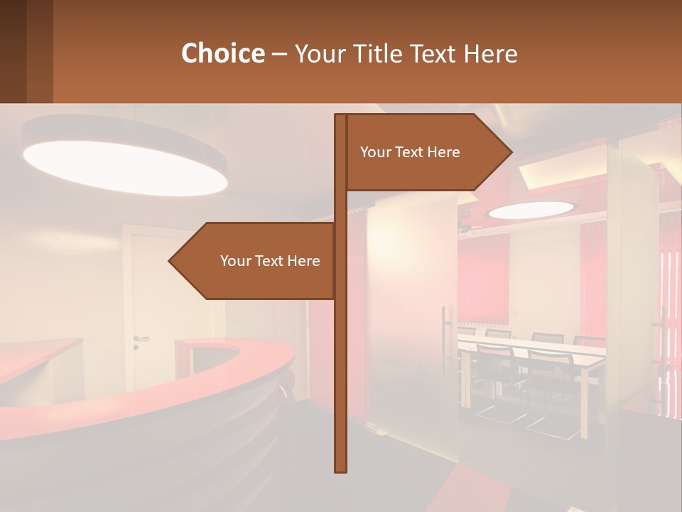 A Conference Room With A Table And Chairs PowerPoint Template