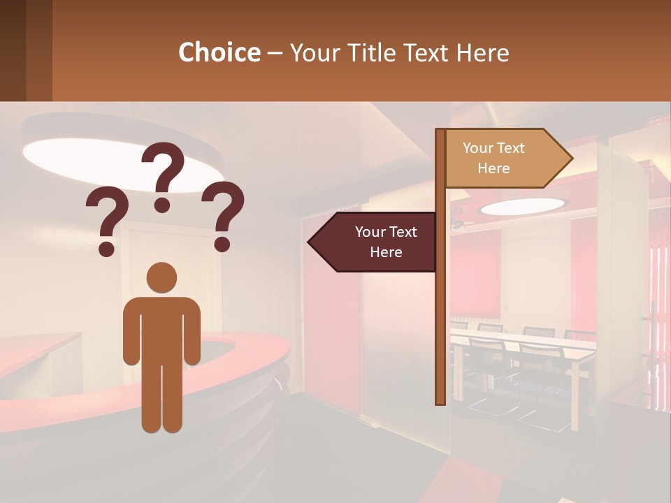 A Conference Room With A Table And Chairs PowerPoint Template