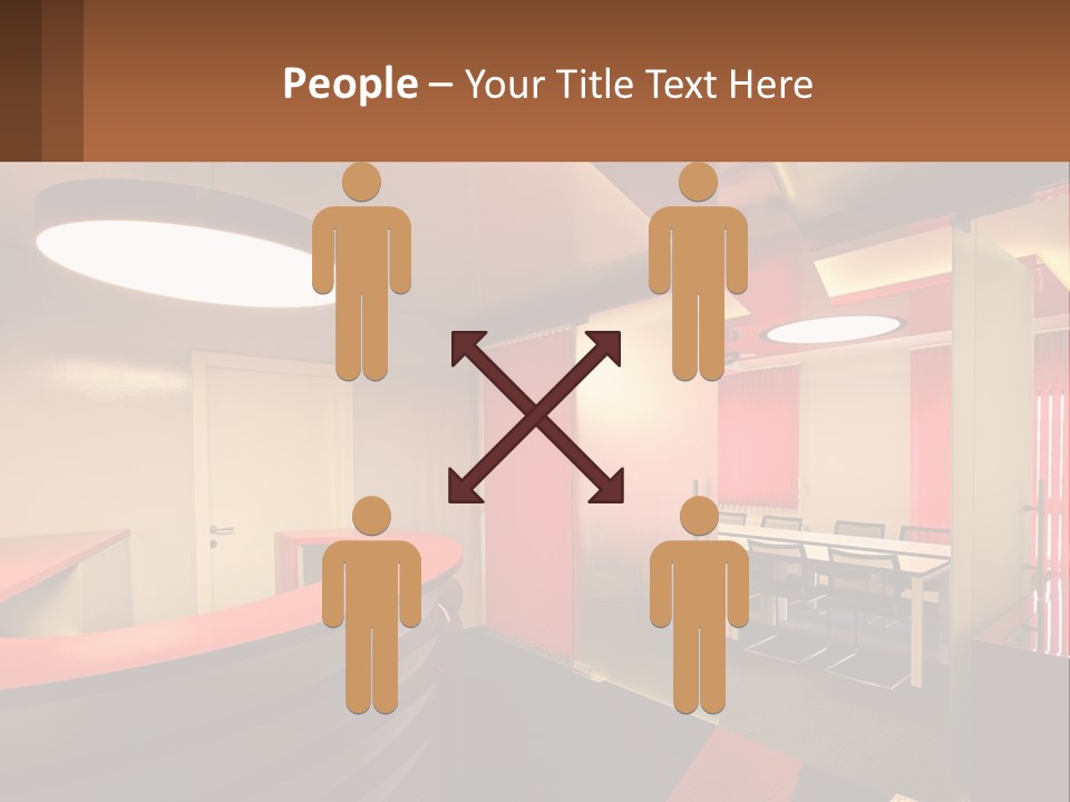 A Conference Room With A Table And Chairs PowerPoint Template