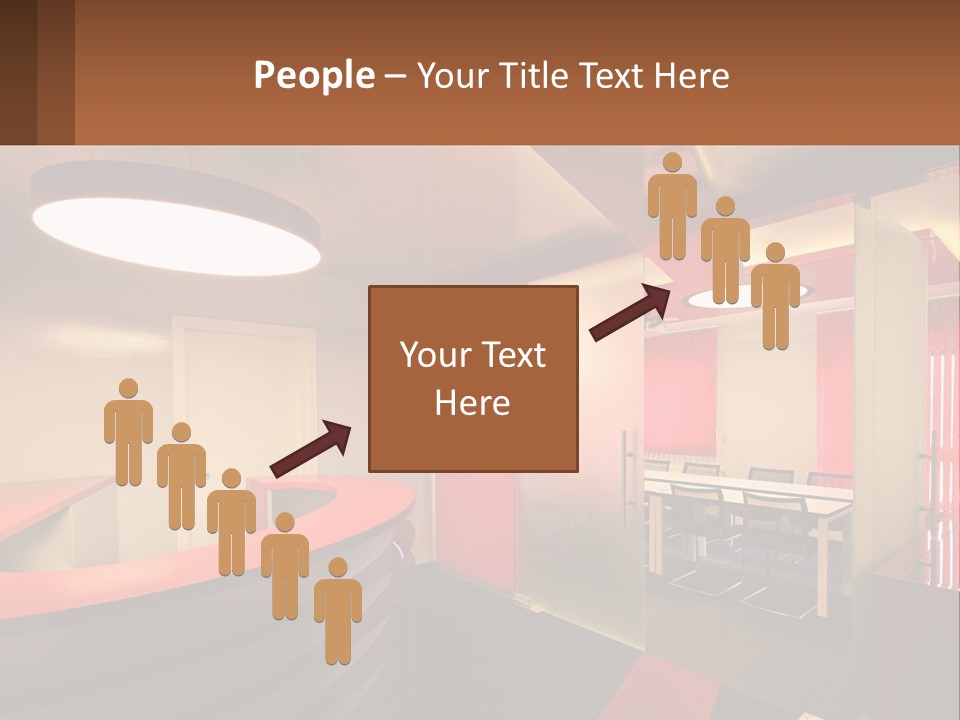 A Conference Room With A Table And Chairs PowerPoint Template