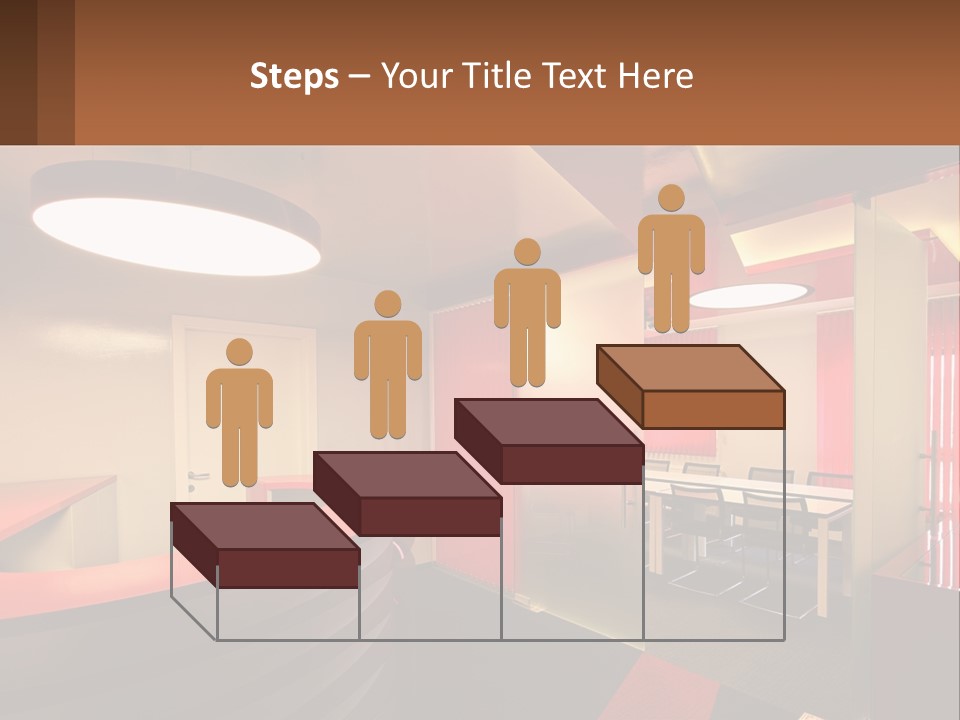 A Conference Room With A Table And Chairs PowerPoint Template