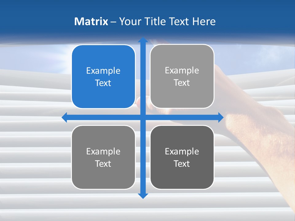 A Hand Is Pointing To The Sky Through A Window PowerPoint Template