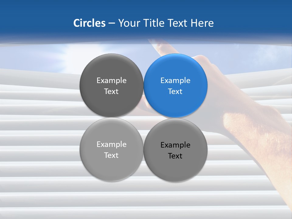 A Hand Is Pointing To The Sky Through A Window PowerPoint Template