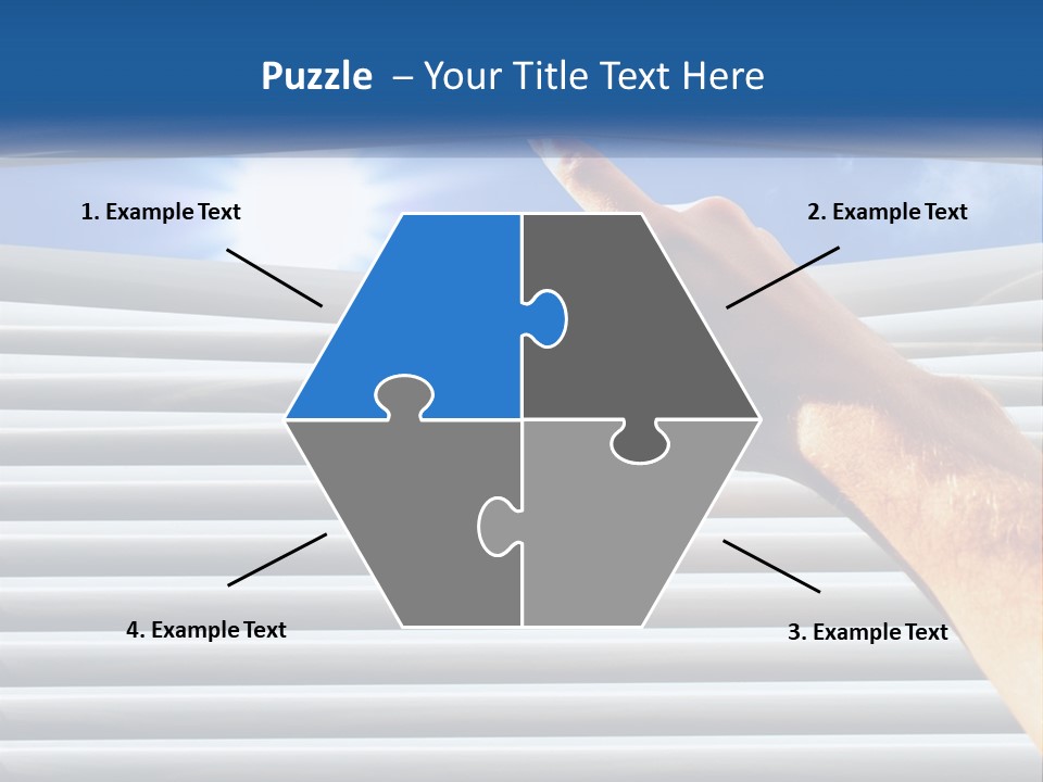 A Hand Is Pointing To The Sky Through A Window PowerPoint Template