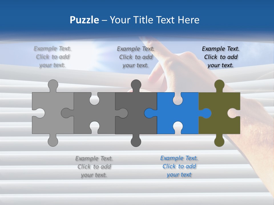 A Hand Is Pointing To The Sky Through A Window PowerPoint Template