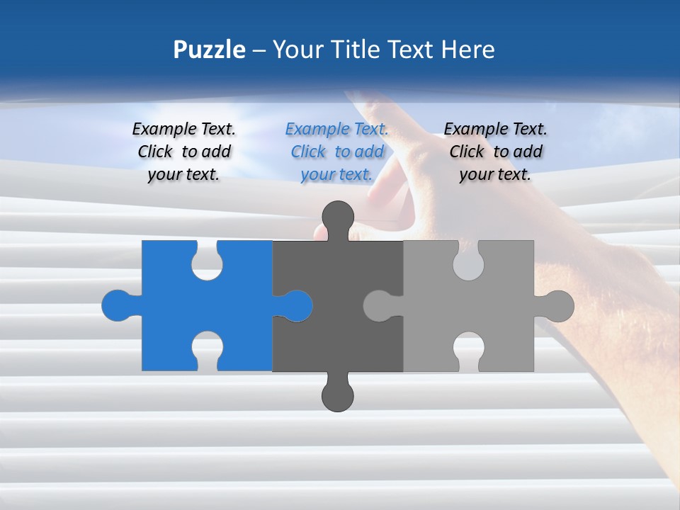 A Hand Is Pointing To The Sky Through A Window PowerPoint Template