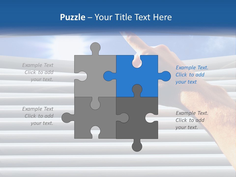 A Hand Is Pointing To The Sky Through A Window PowerPoint Template