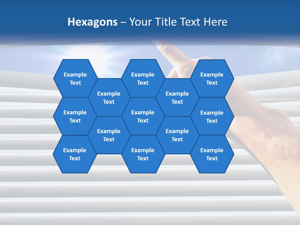 A Hand Is Pointing To The Sky Through A Window PowerPoint Template