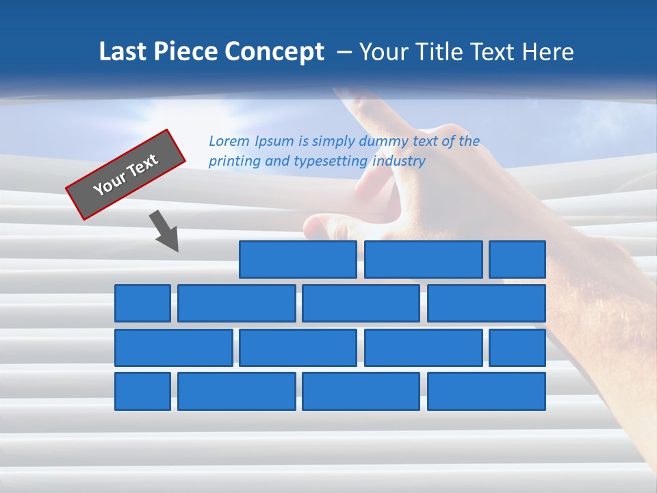 A Hand Is Pointing To The Sky Through A Window PowerPoint Template