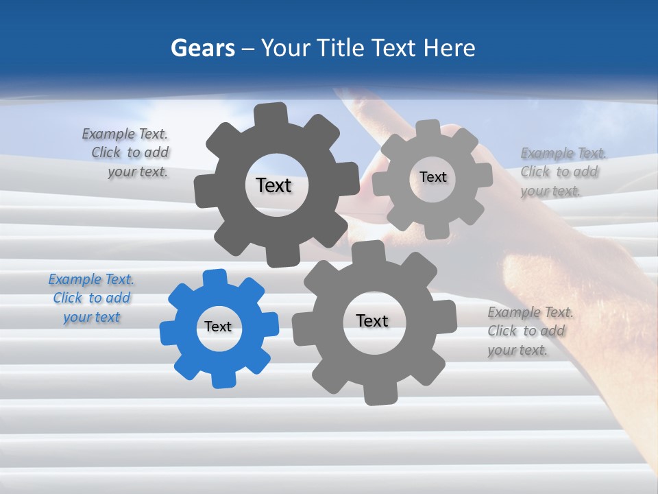 A Hand Is Pointing To The Sky Through A Window PowerPoint Template