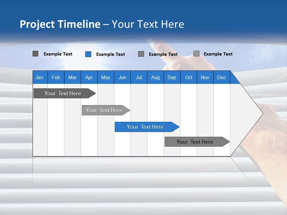 A Hand Is Pointing To The Sky Through A Window PowerPoint Template