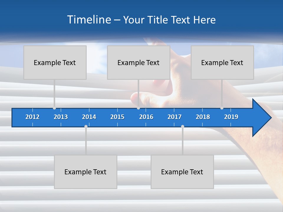 A Hand Is Pointing To The Sky Through A Window PowerPoint Template