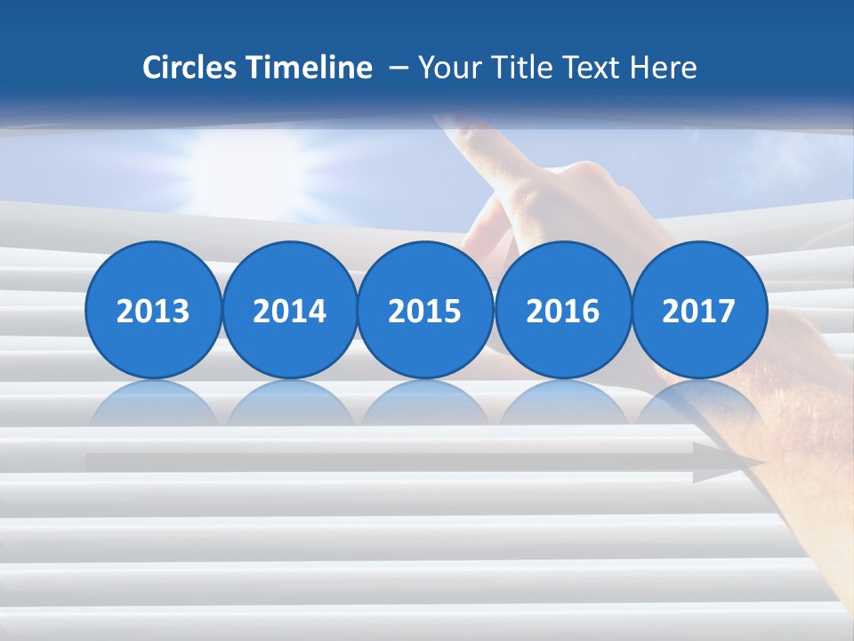 A Hand Is Pointing To The Sky Through A Window PowerPoint Template