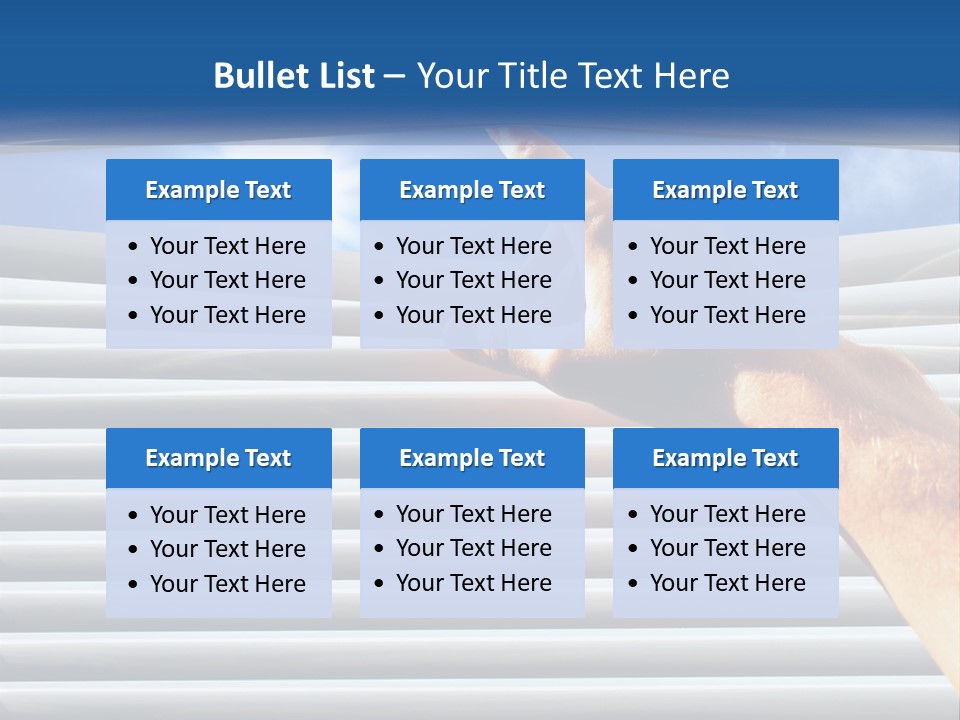 A Hand Is Pointing To The Sky Through A Window PowerPoint Template