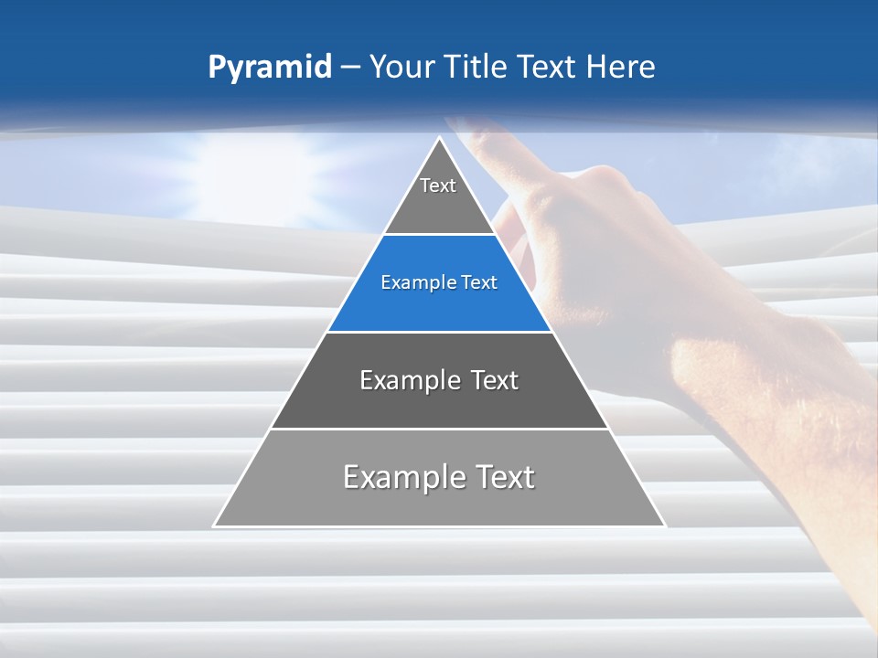A Hand Is Pointing To The Sky Through A Window PowerPoint Template