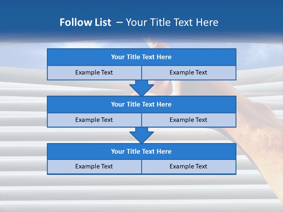 A Hand Is Pointing To The Sky Through A Window PowerPoint Template
