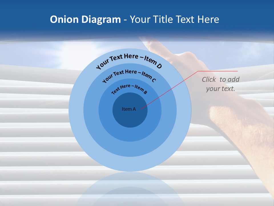 A Hand Is Pointing To The Sky Through A Window PowerPoint Template