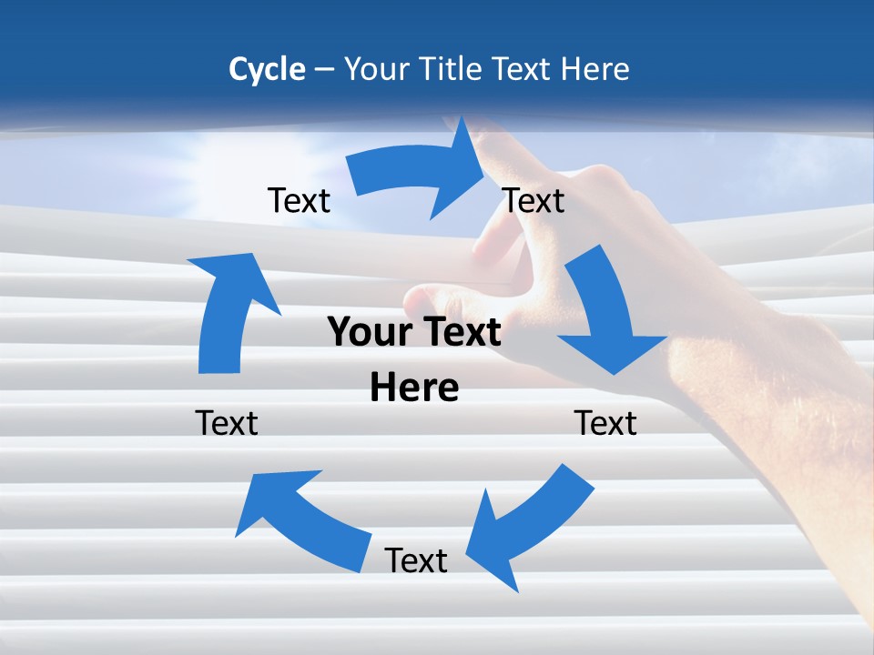 A Hand Is Pointing To The Sky Through A Window PowerPoint Template