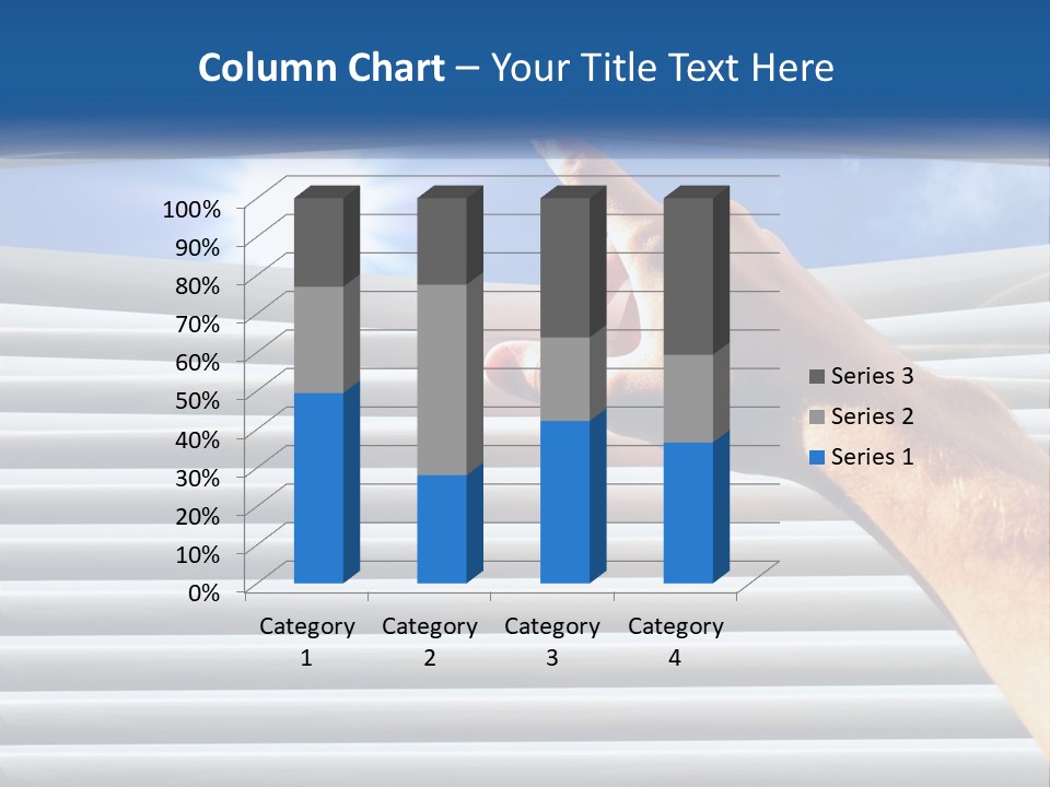A Hand Is Pointing To The Sky Through A Window PowerPoint Template