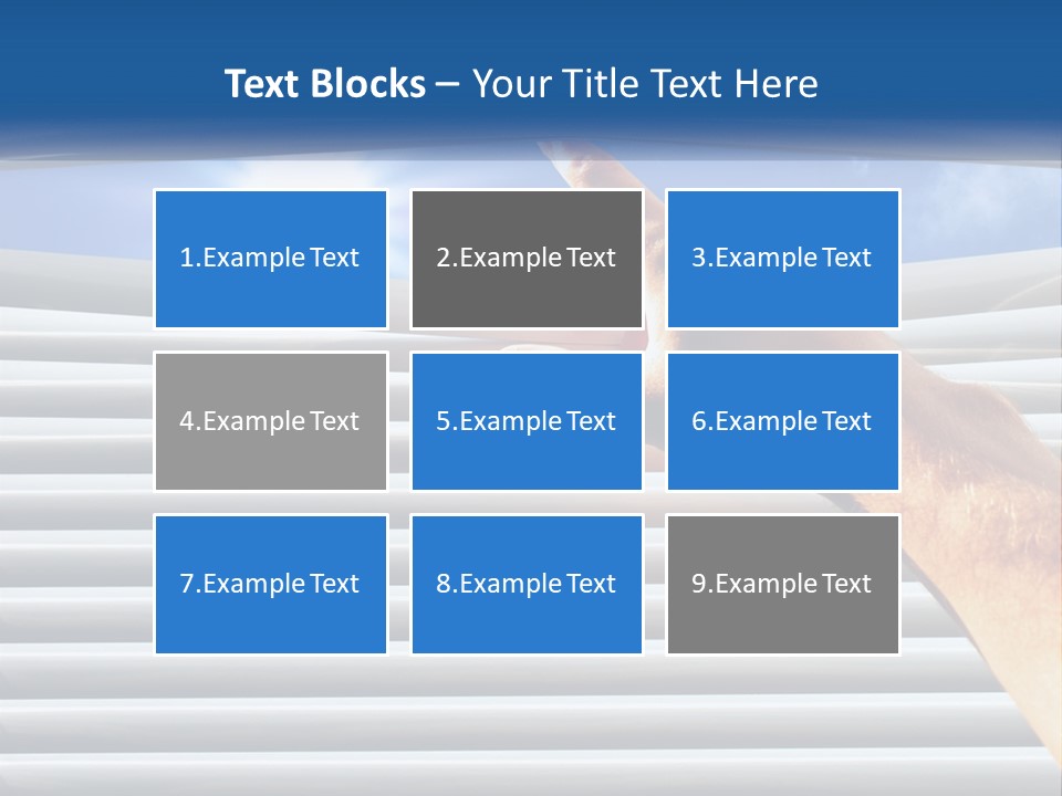 A Hand Is Pointing To The Sky Through A Window PowerPoint Template