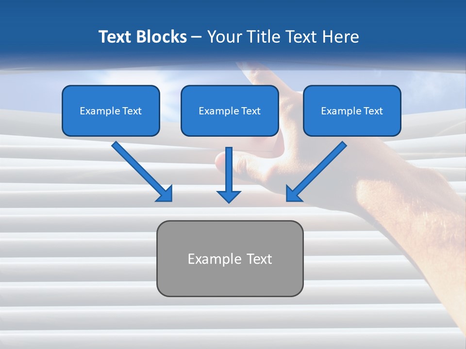 A Hand Is Pointing To The Sky Through A Window PowerPoint Template