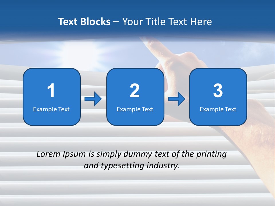 A Hand Is Pointing To The Sky Through A Window PowerPoint Template