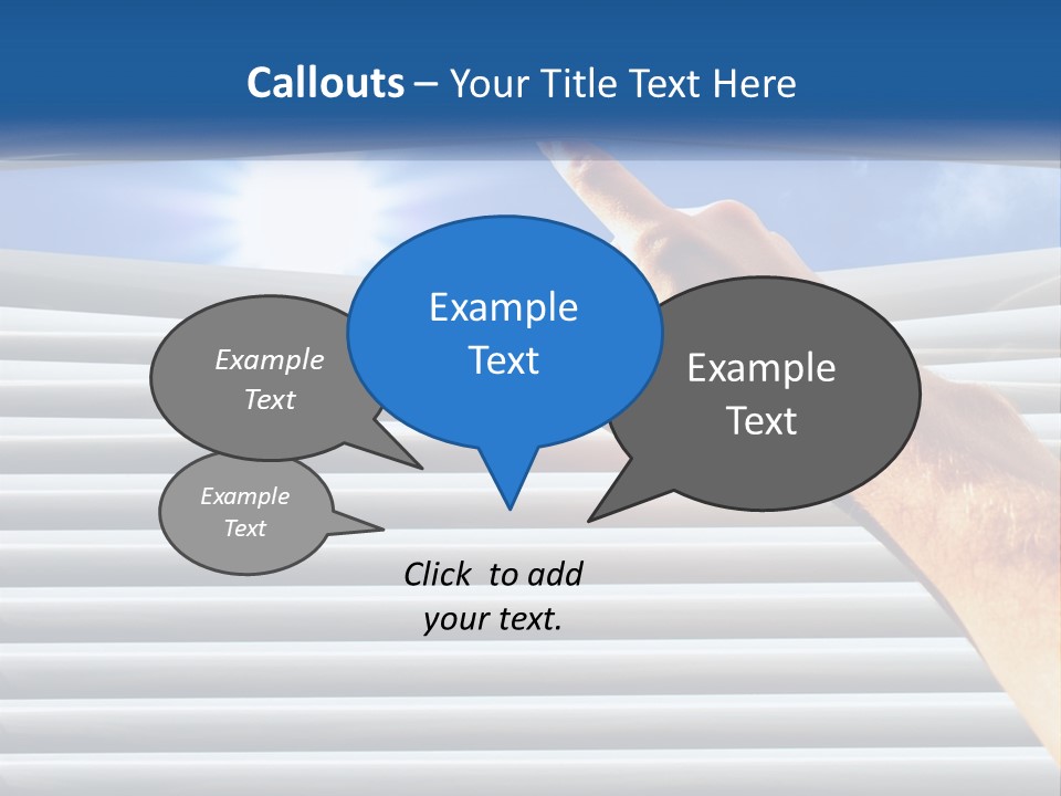 A Hand Is Pointing To The Sky Through A Window PowerPoint Template