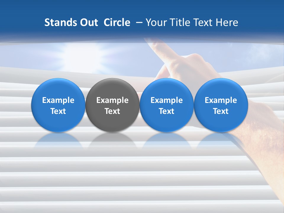 A Hand Is Pointing To The Sky Through A Window PowerPoint Template