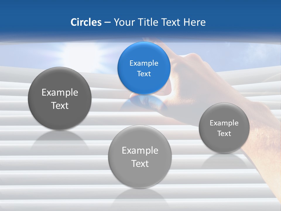 A Hand Is Pointing To The Sky Through A Window PowerPoint Template