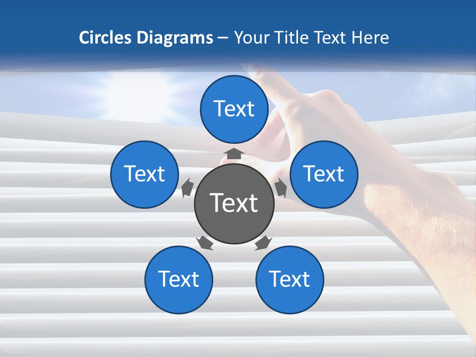 A Hand Is Pointing To The Sky Through A Window PowerPoint Template