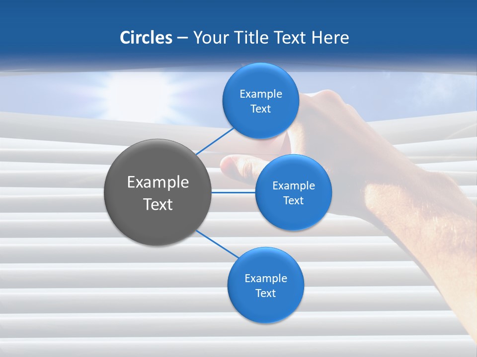 A Hand Is Pointing To The Sky Through A Window PowerPoint Template