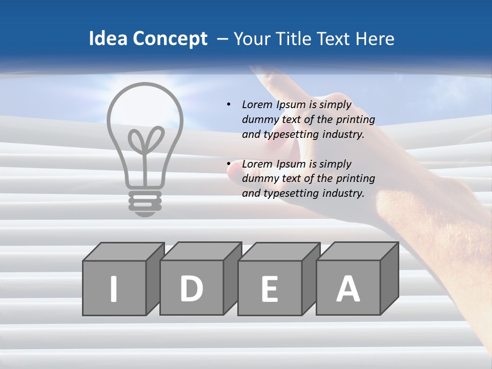 A Hand Is Pointing To The Sky Through A Window PowerPoint Template