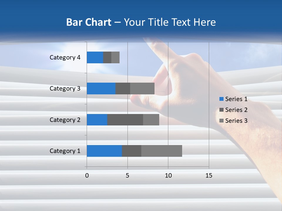 A Hand Is Pointing To The Sky Through A Window PowerPoint Template