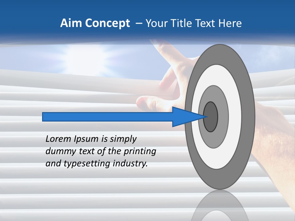 A Hand Is Pointing To The Sky Through A Window PowerPoint Template