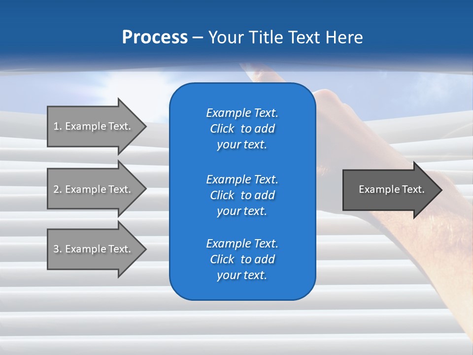 A Hand Is Pointing To The Sky Through A Window PowerPoint Template
