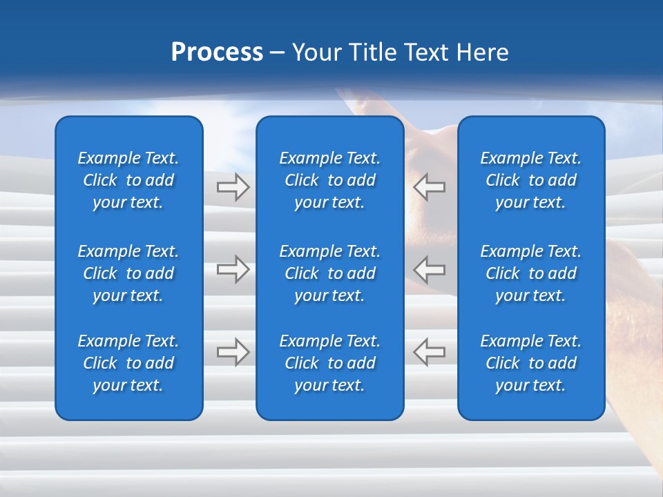 A Hand Is Pointing To The Sky Through A Window PowerPoint Template