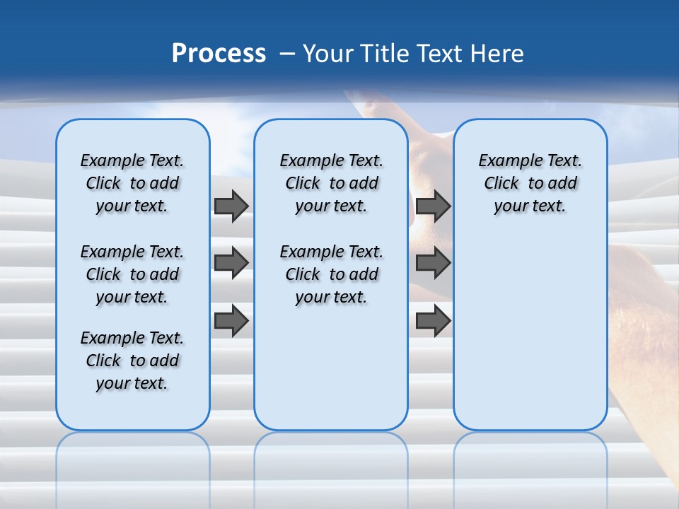 A Hand Is Pointing To The Sky Through A Window PowerPoint Template