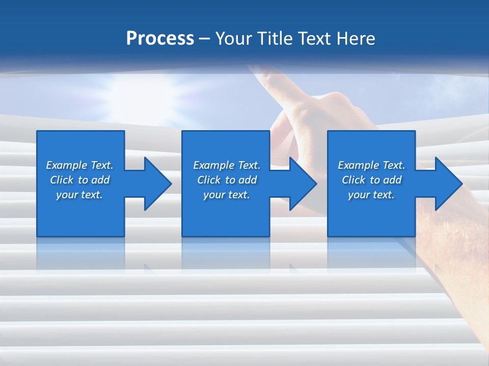 A Hand Is Pointing To The Sky Through A Window PowerPoint Template