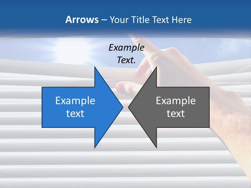 A Hand Is Pointing To The Sky Through A Window PowerPoint Template