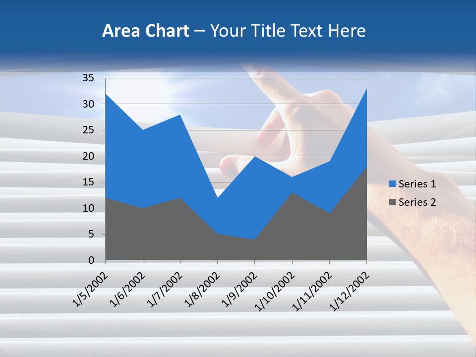 A Hand Is Pointing To The Sky Through A Window PowerPoint Template