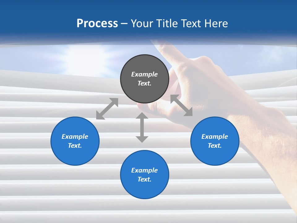 A Hand Is Pointing To The Sky Through A Window PowerPoint Template