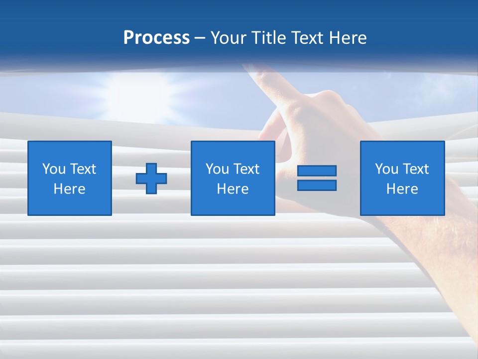 A Hand Is Pointing To The Sky Through A Window PowerPoint Template